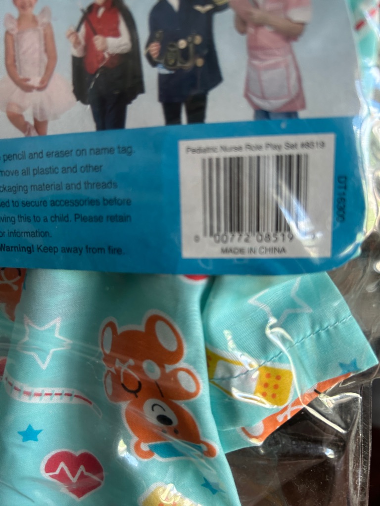 Melissa & Doug Light Aqua Pediatric Nurse Set Teddy Print And Plush Doll — image 6 of 6